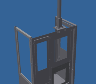 客先設備の安全カバーに自動シャッターを追加した工事です。
