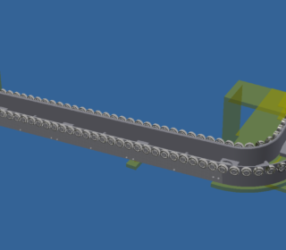 マシニングセンターからの払出しシュートを設置しました。CNCのプログラミングも行います。