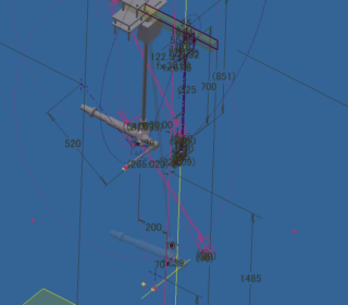手動ボルト締付け機の助力装置です。人が扱う品物は、使い勝手の調整が難しいです。