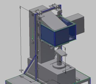お客様設備の局所カバーです。手動で無理なく開閉できるよう、おもりでバランスをとりました。