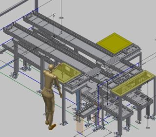 お客様組立エリアへの部品検査&投入台です。
